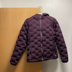 puffy purple jacket